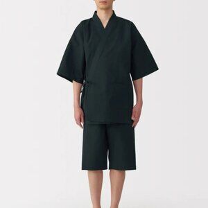 MUJI - Men’s Shijira Jinbei Loungewear Set Deep Black Medium